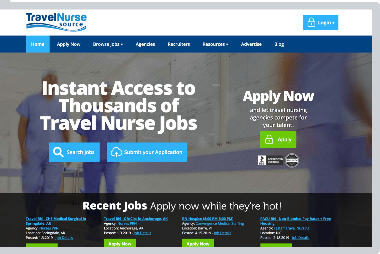 travel nurse website
