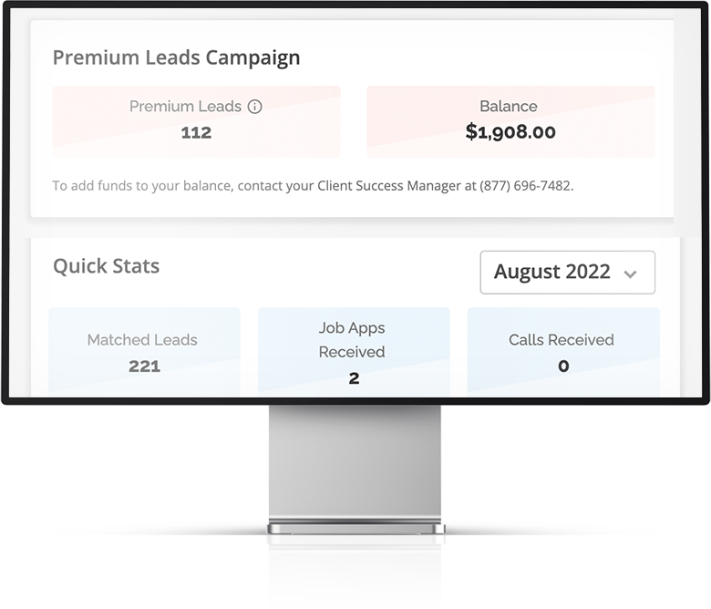 AllTruckJobs Premium Leads Campaign Screen